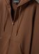 Brown cotton blend regular fit hoodie with zip_5