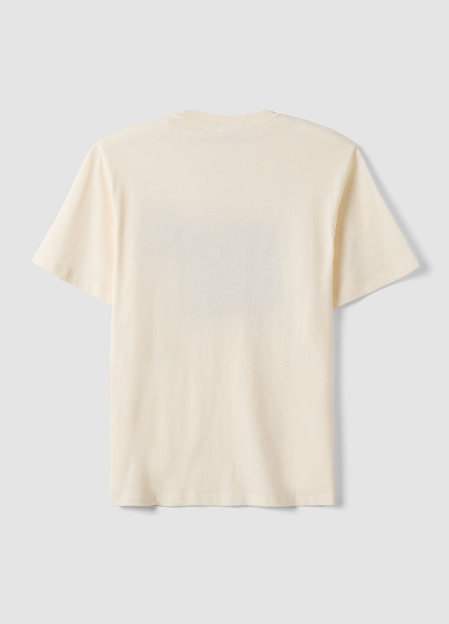 White pure cotton Peanuts print T-shirt, relaxed fit