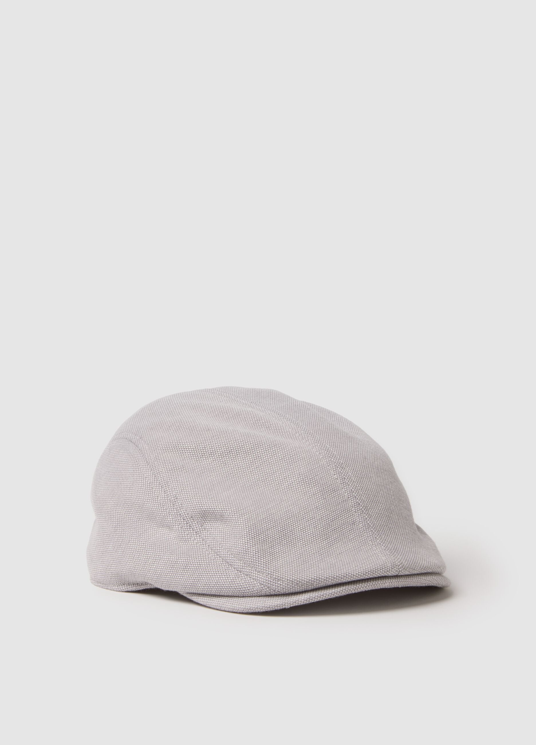 Grey chambray flat cap regular fit
