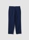 Blue regular-fit pure cotton chino trousers_4