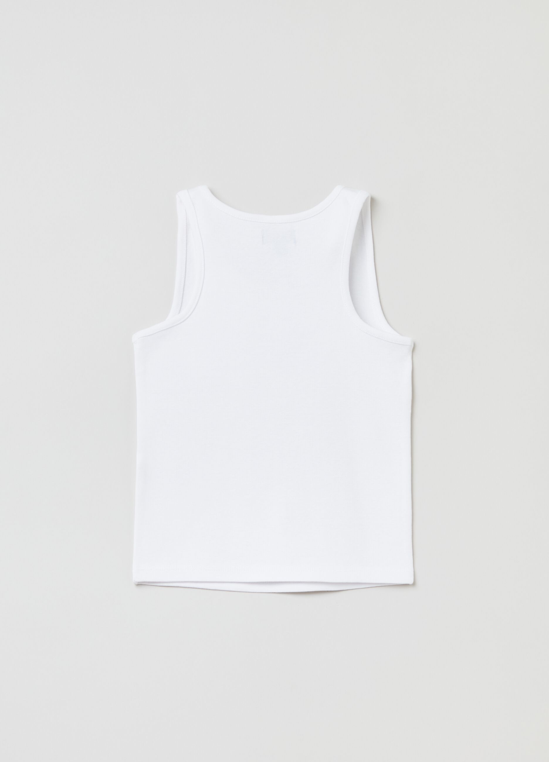 Tank top in cotone stretch con stampa_1