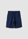 Shorts in puro cotone blu da bambino regular fit_0
