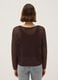 Brown regular fit viscose blend sweater with knit design_2