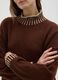 Brown High Neck Sweater with Contrasting Edges_3
