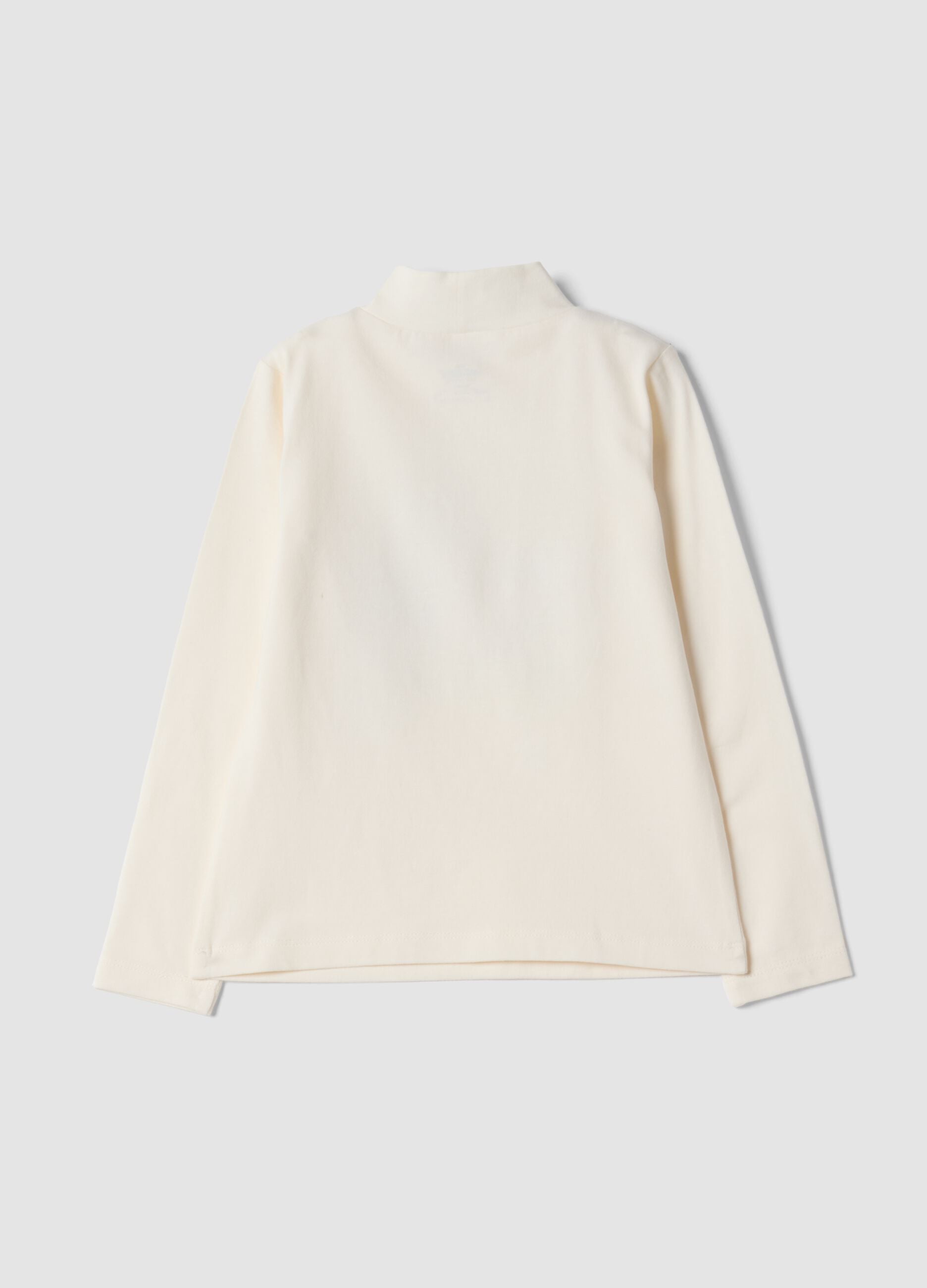 White stretch cotton Minnie print top