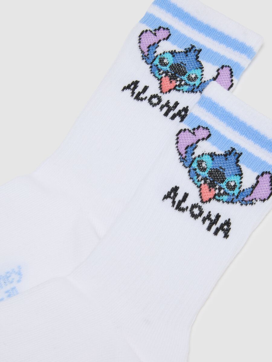 Two-pack girls' white stretch cotton socks_1