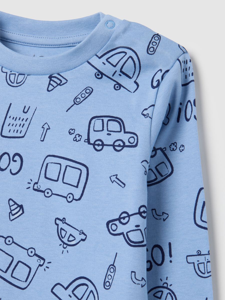 Blue and Navy Pyjama with Vehicle Print_3