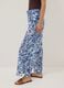 Blue and white organic cotton trousers with floral print_3