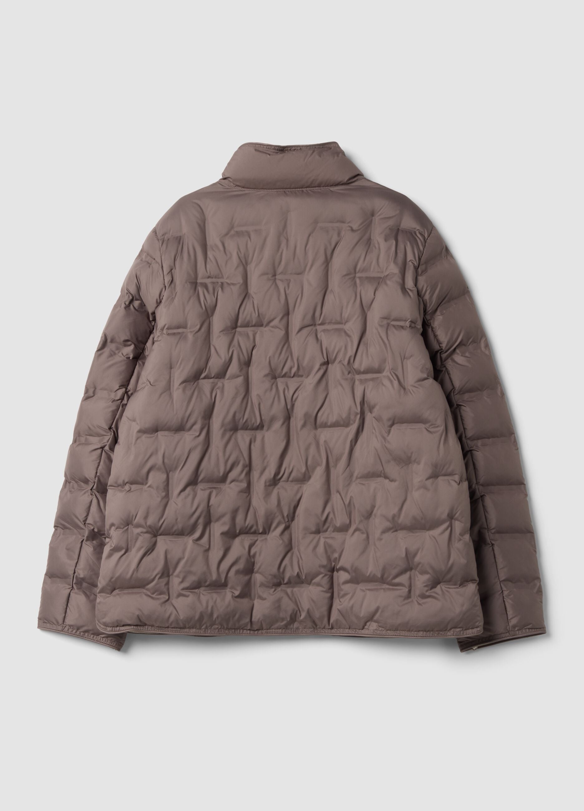 Giacca imbottita sabbia regular fit con collo alto