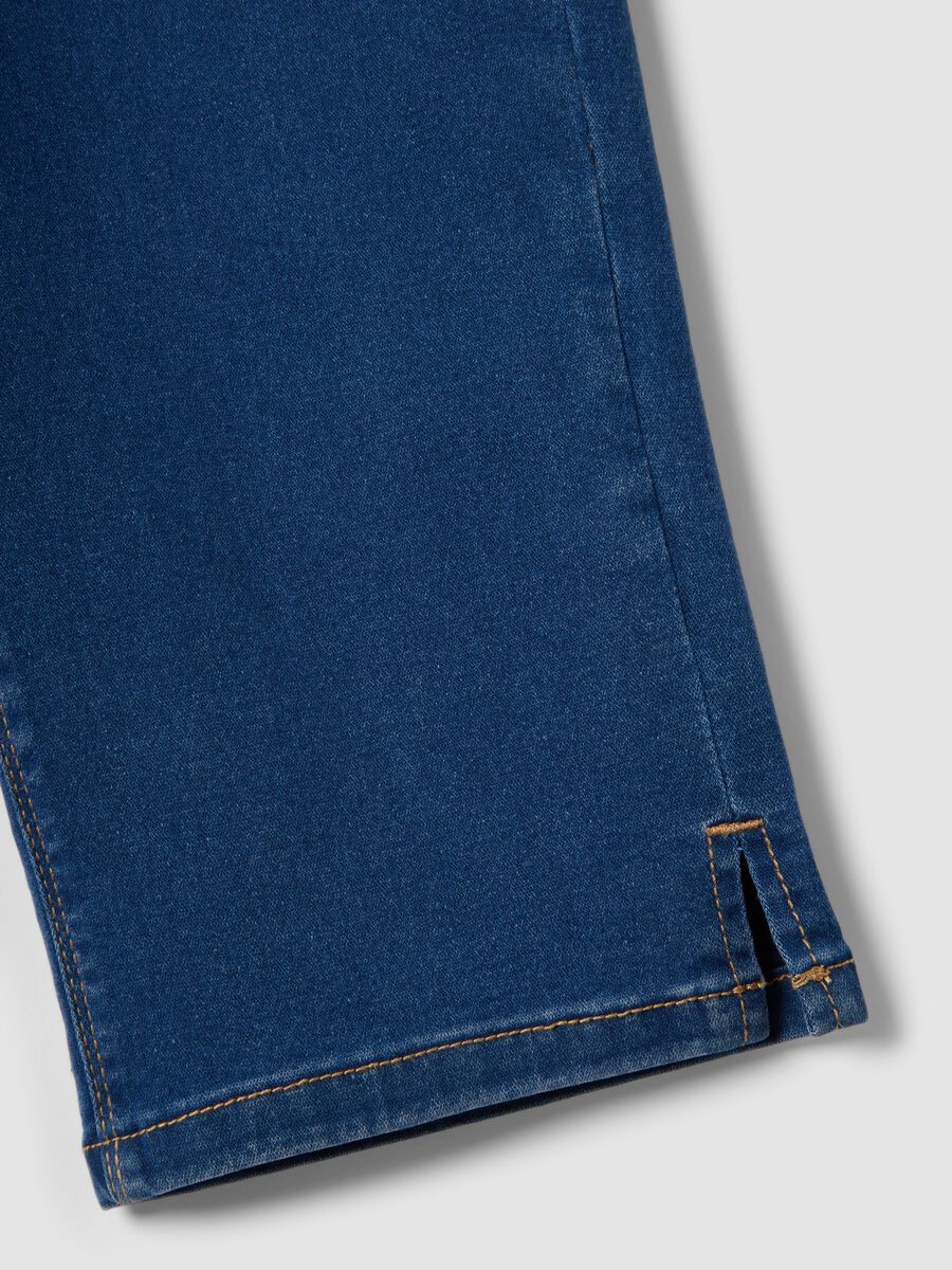 Slim fit blue stretch cotton blend trousers_5