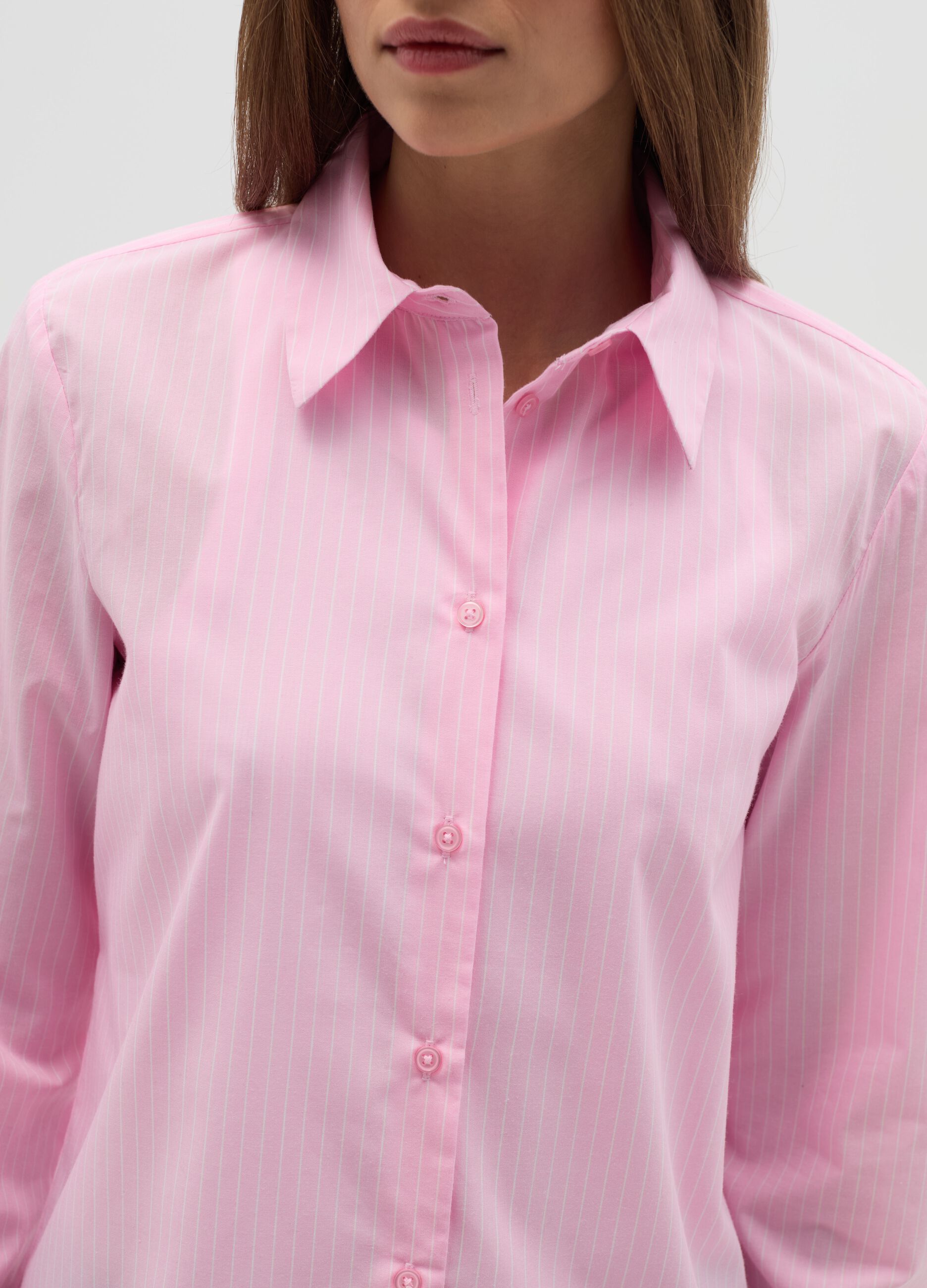 Curvy shirt in cotton blend