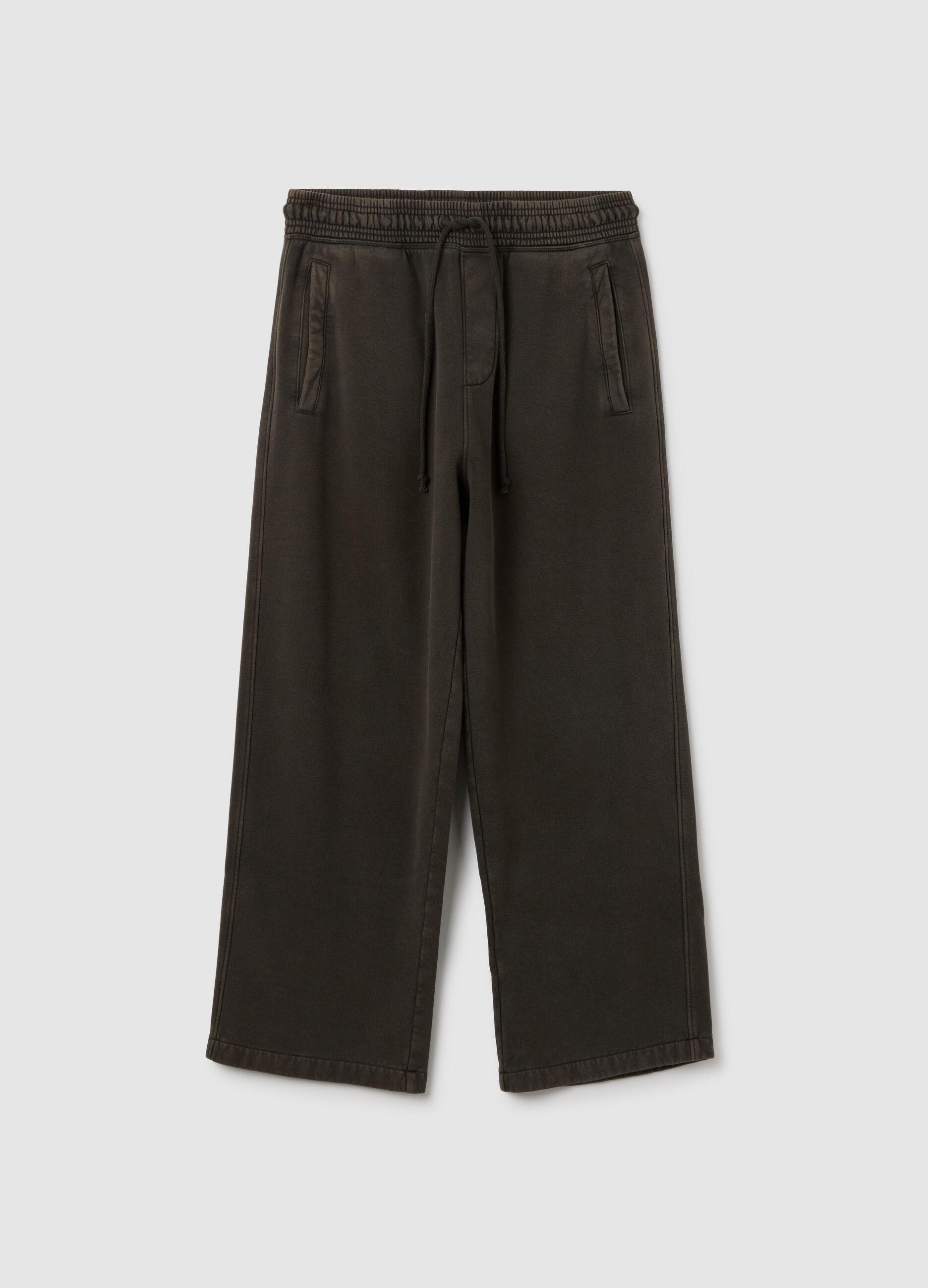 Pantaloni in misto cotone nero relaxed fit