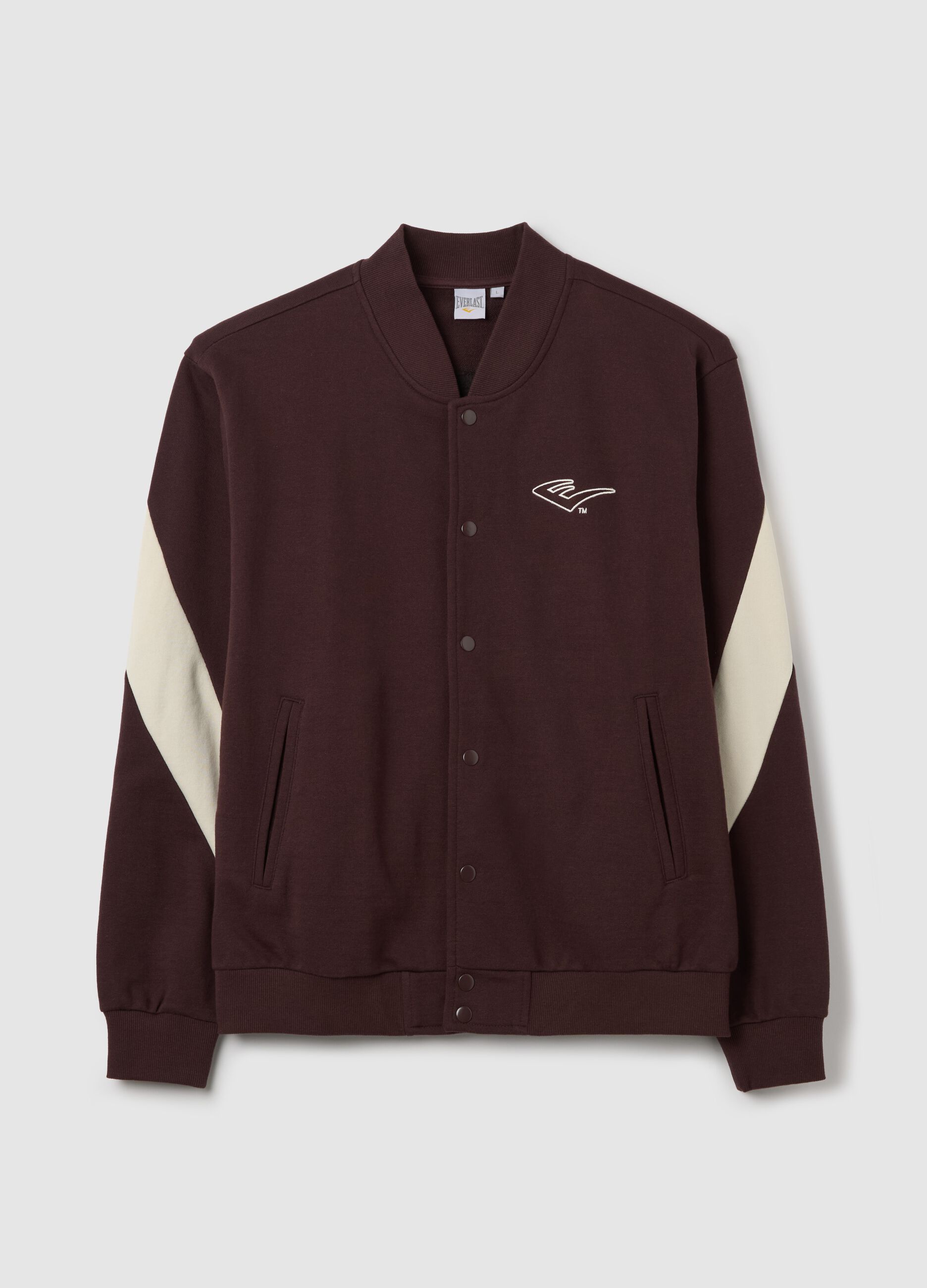 Fleece bomber jacket with logo print