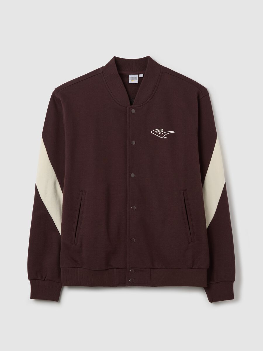 Fleece bomber jacket with logo print_4
