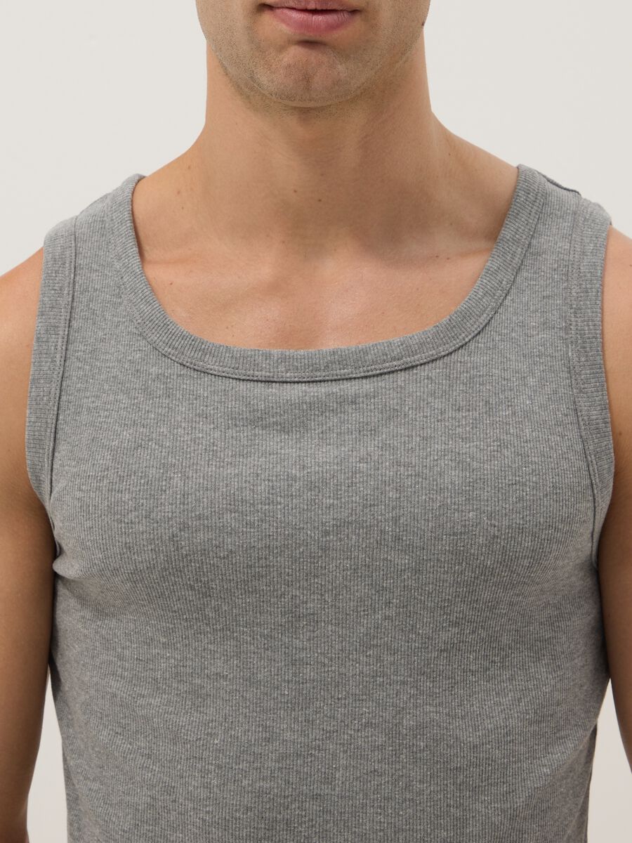 Canotta in puro cotone grigia regular fit_1