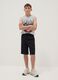 Boys&rsquo; black regular-fit shorts in 100% organic cotton_0
