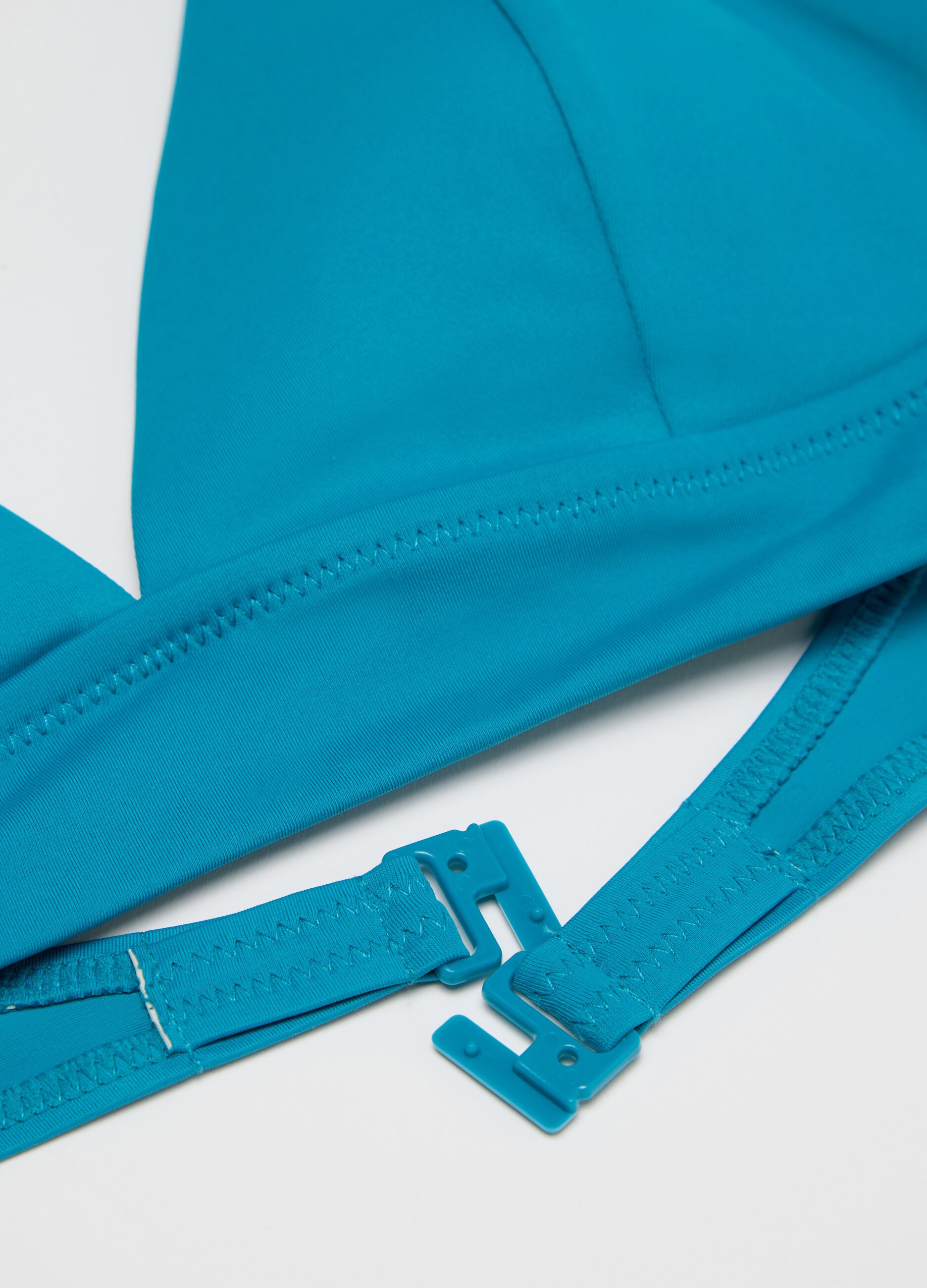Light blue bikini top with halter neck