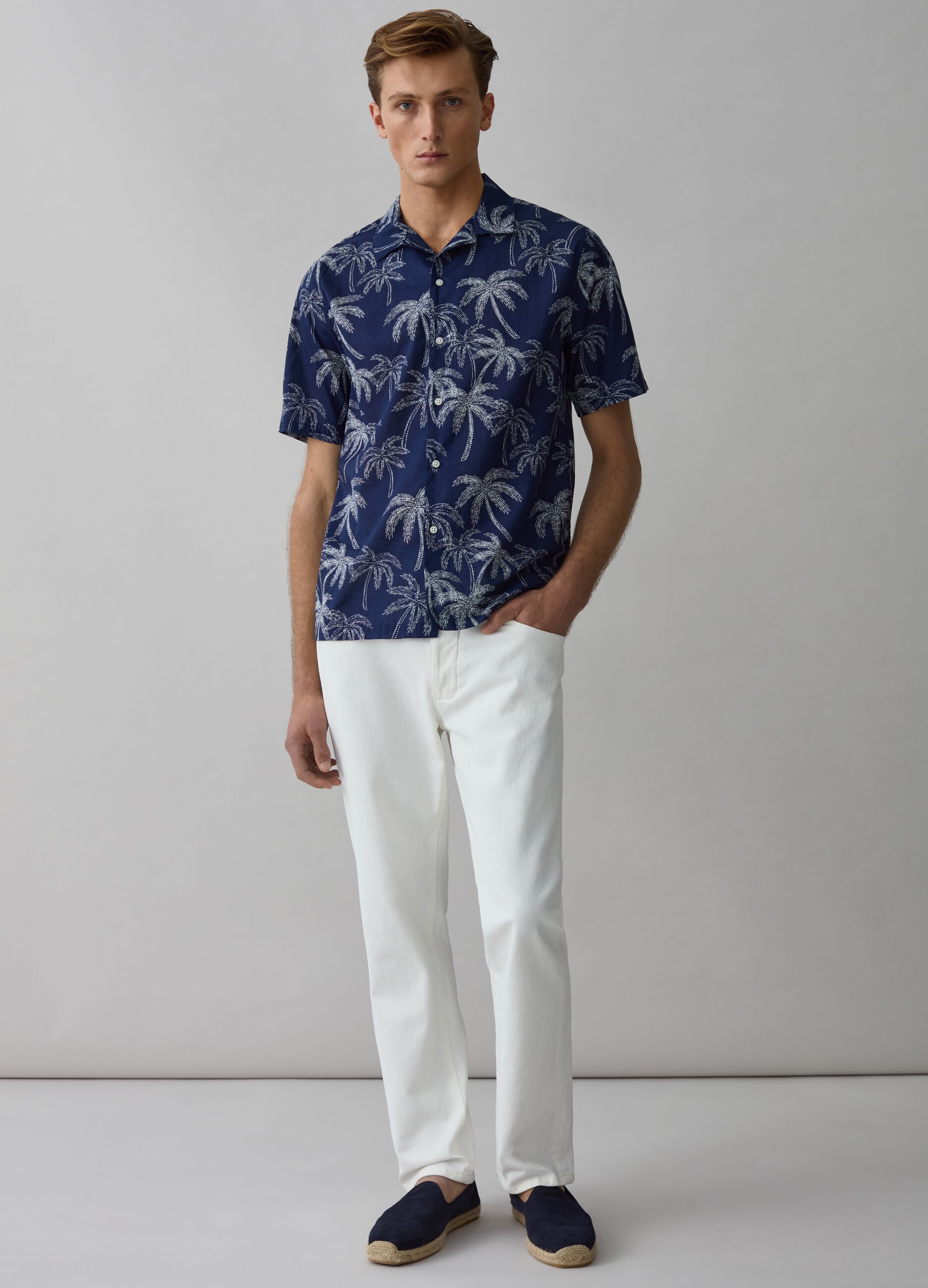 Ovs Camicia a maniche corte con stampa palme