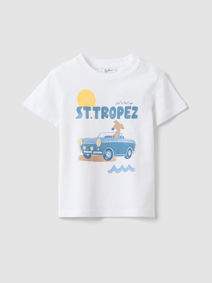 White pure cotton boys&rsquo; regular-fit T-shirt with print_0