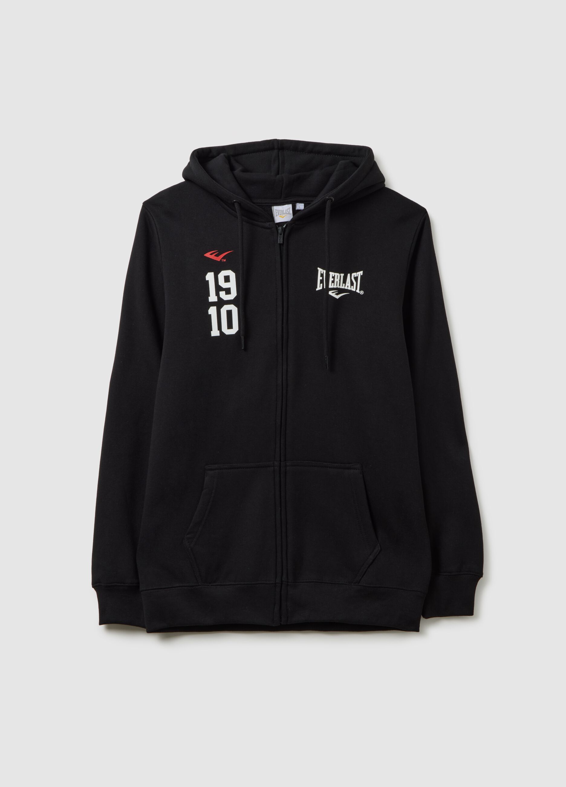 Felpa in misto cotone nera con cappuccio Everlast