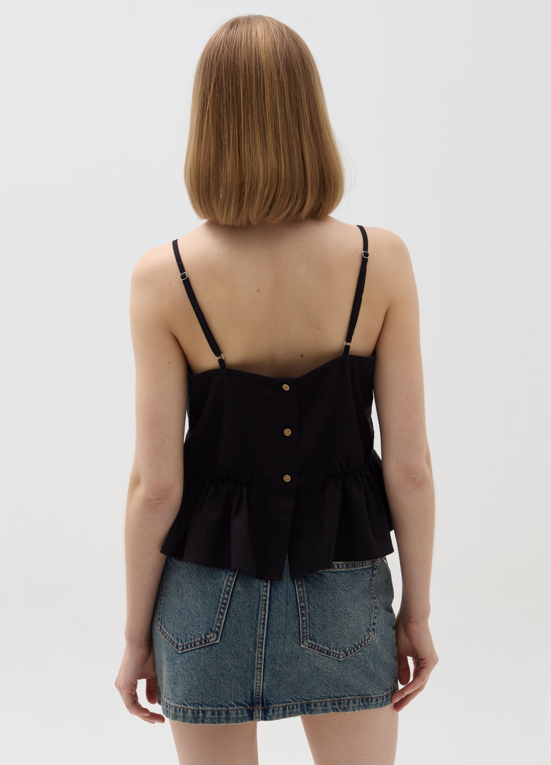 Top with flounce and buttons