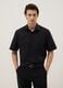 Black short-sleeve shirt with classic collar_0