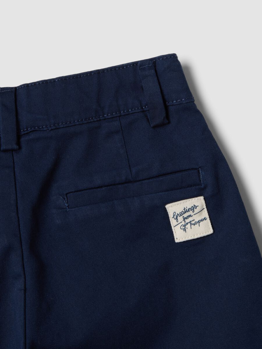 Boys&rsquo; blue stretch cotton chino shorts_3