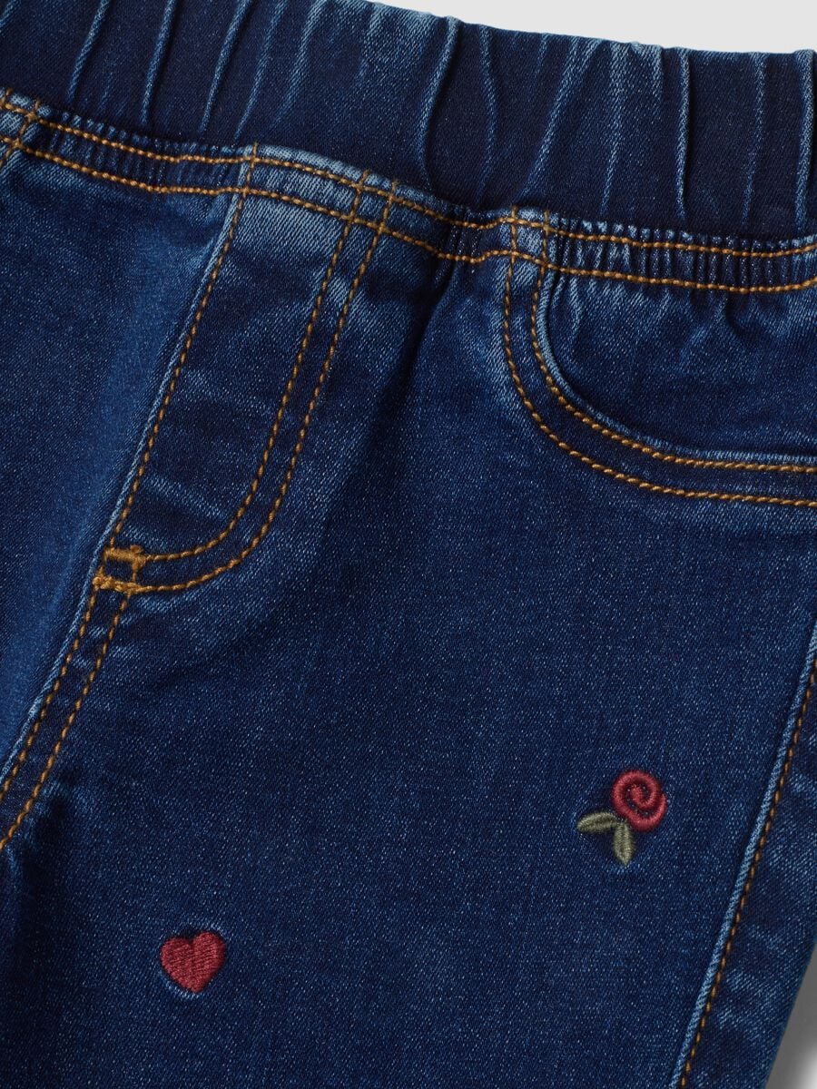 Jeggings flare blu in cotone e viscosa elasticizzato_2