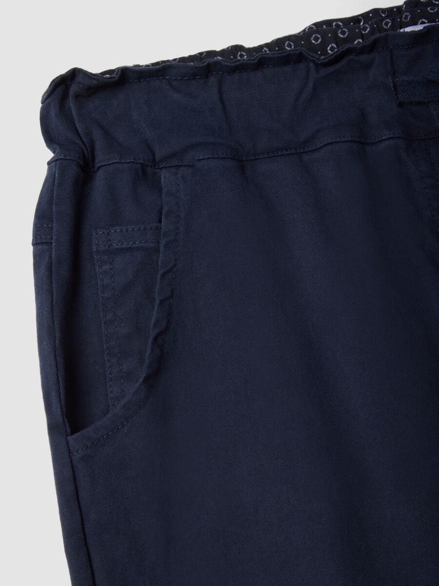 Blue stretch cotton trousers regular fit_5