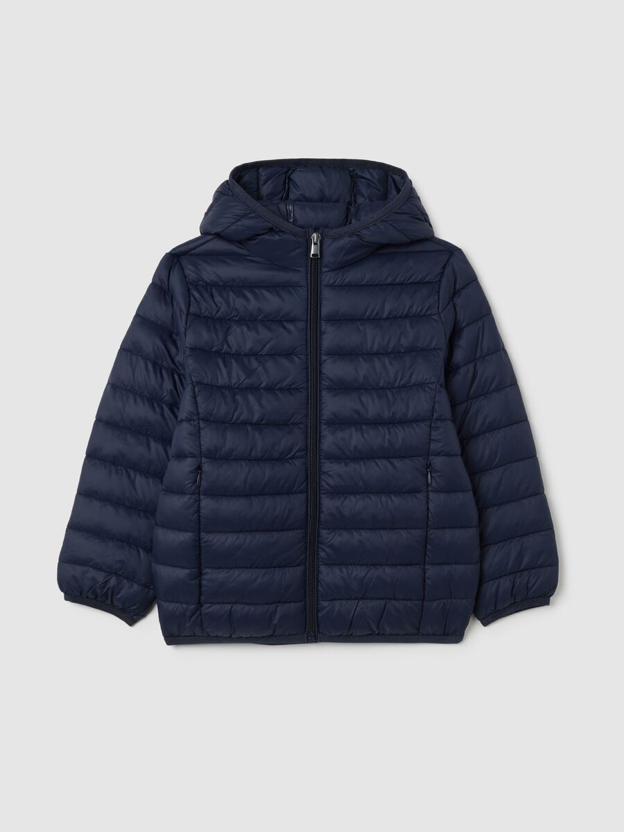 Giacca da boy in misto blu regular fit water repellent_0