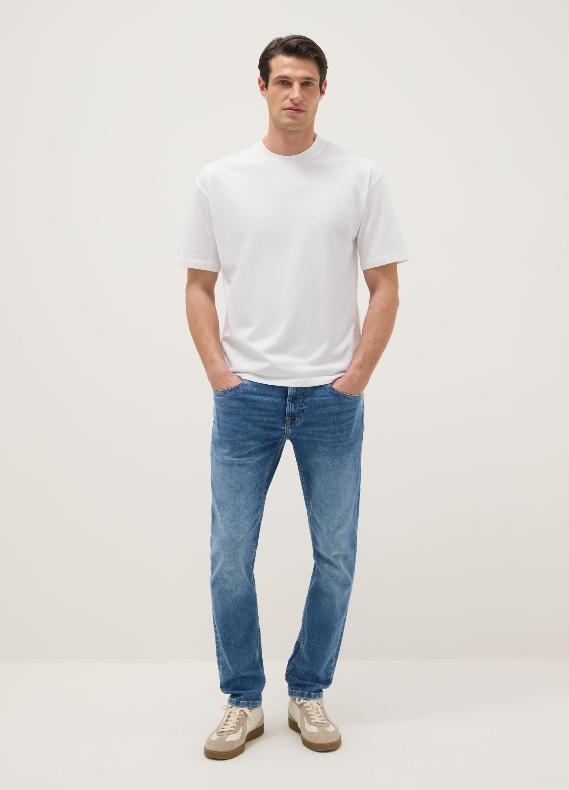 Blue Stretch Cotton Skinny Fit Jeans