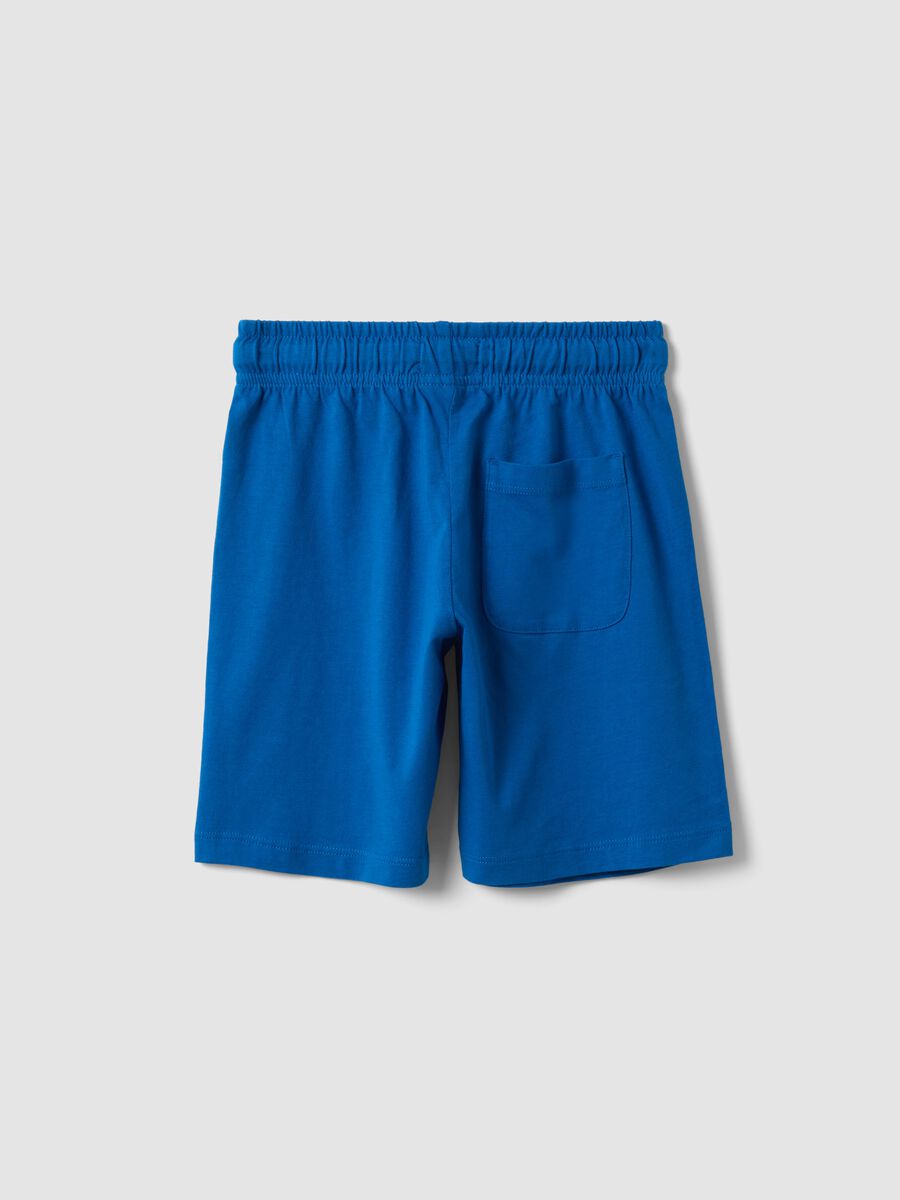 Blue organic cotton shorts with elasticated waist_1