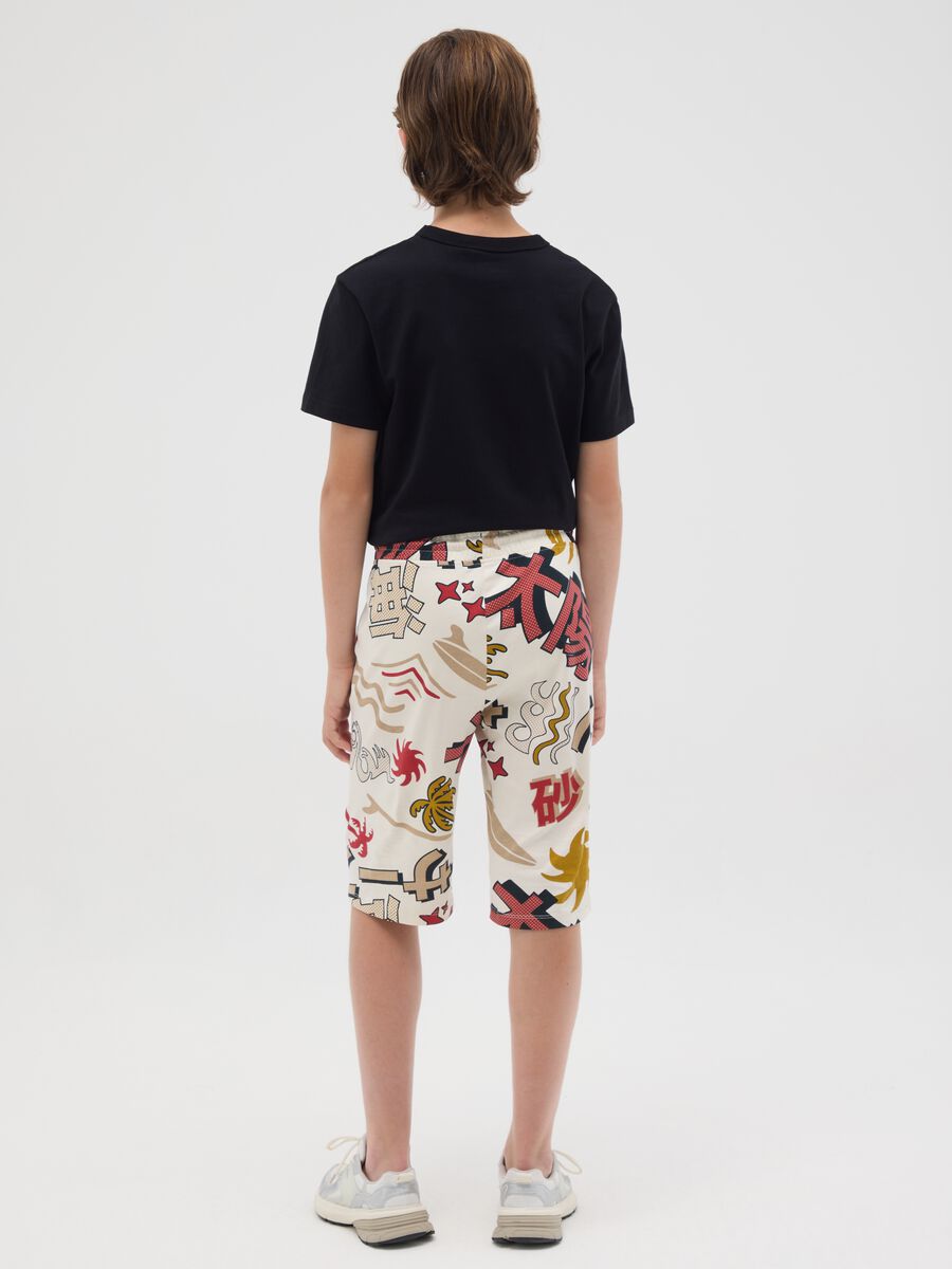 Bermuda da ragazzo in puro cotone multicolor regular fit_1