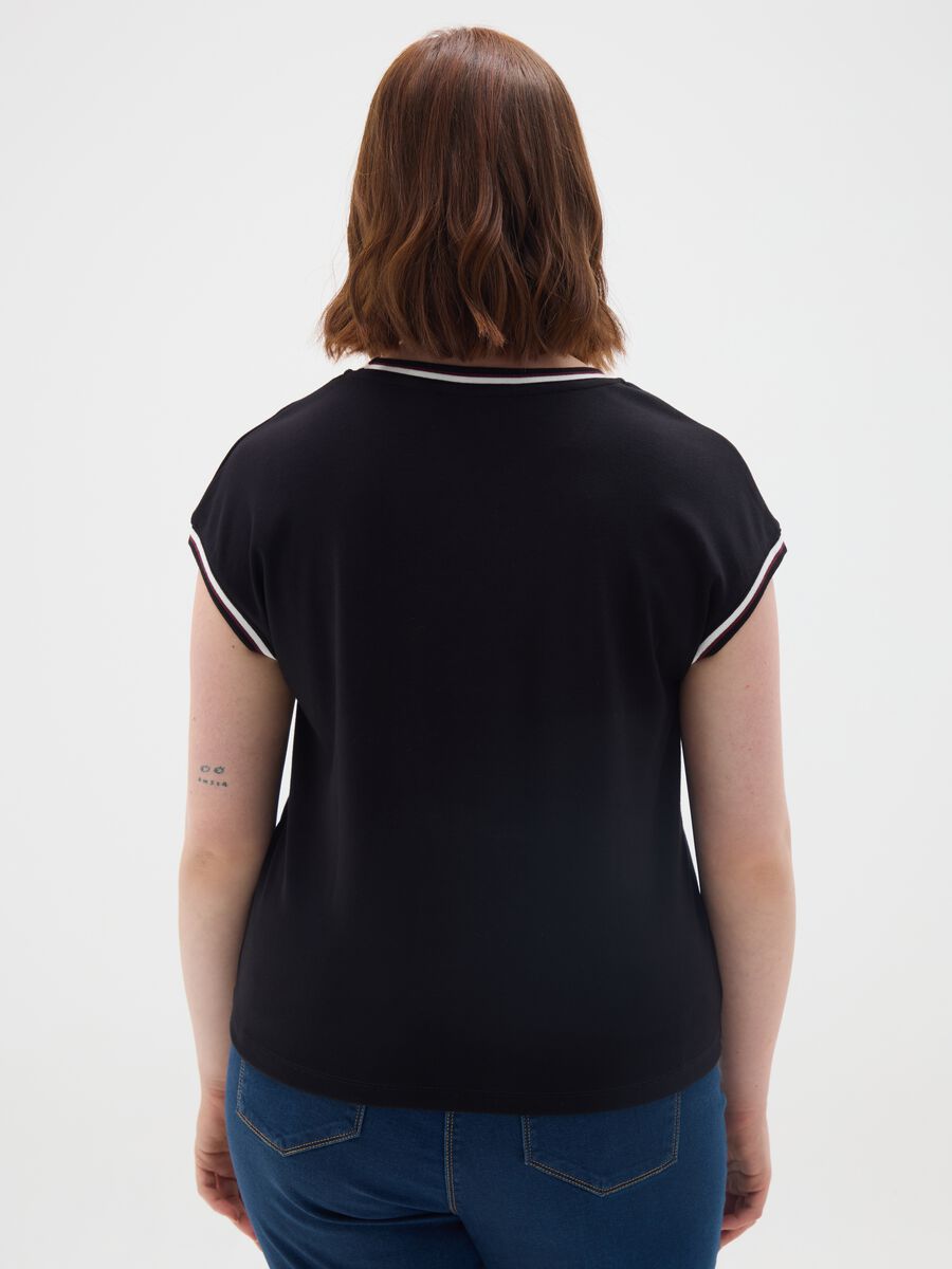 Black Stretch Short-Sleeve Top_3