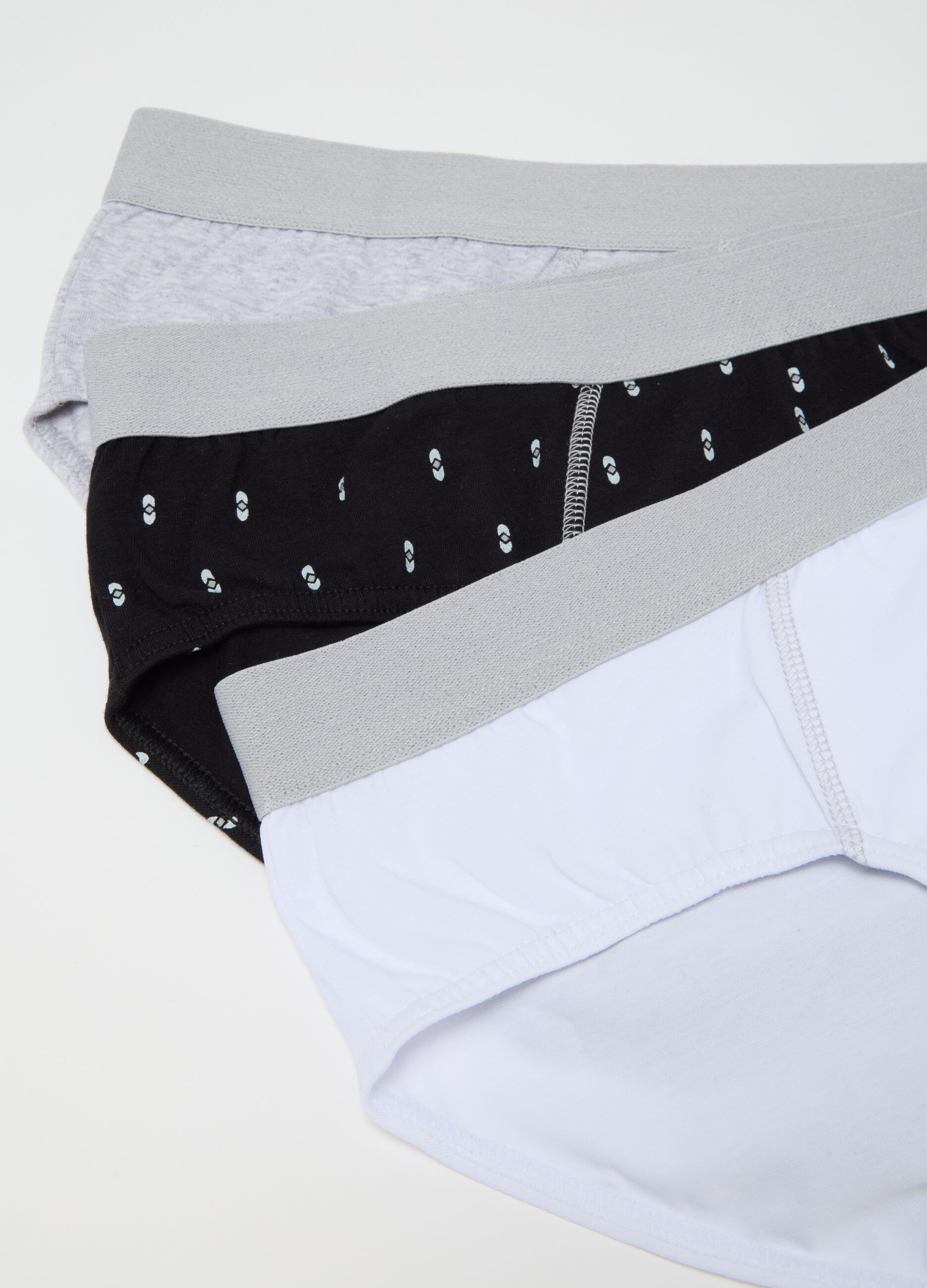 Set of tripack multicolour regular fit cotton briefs