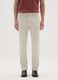 Beige stretch cotton slim fit trousers_1