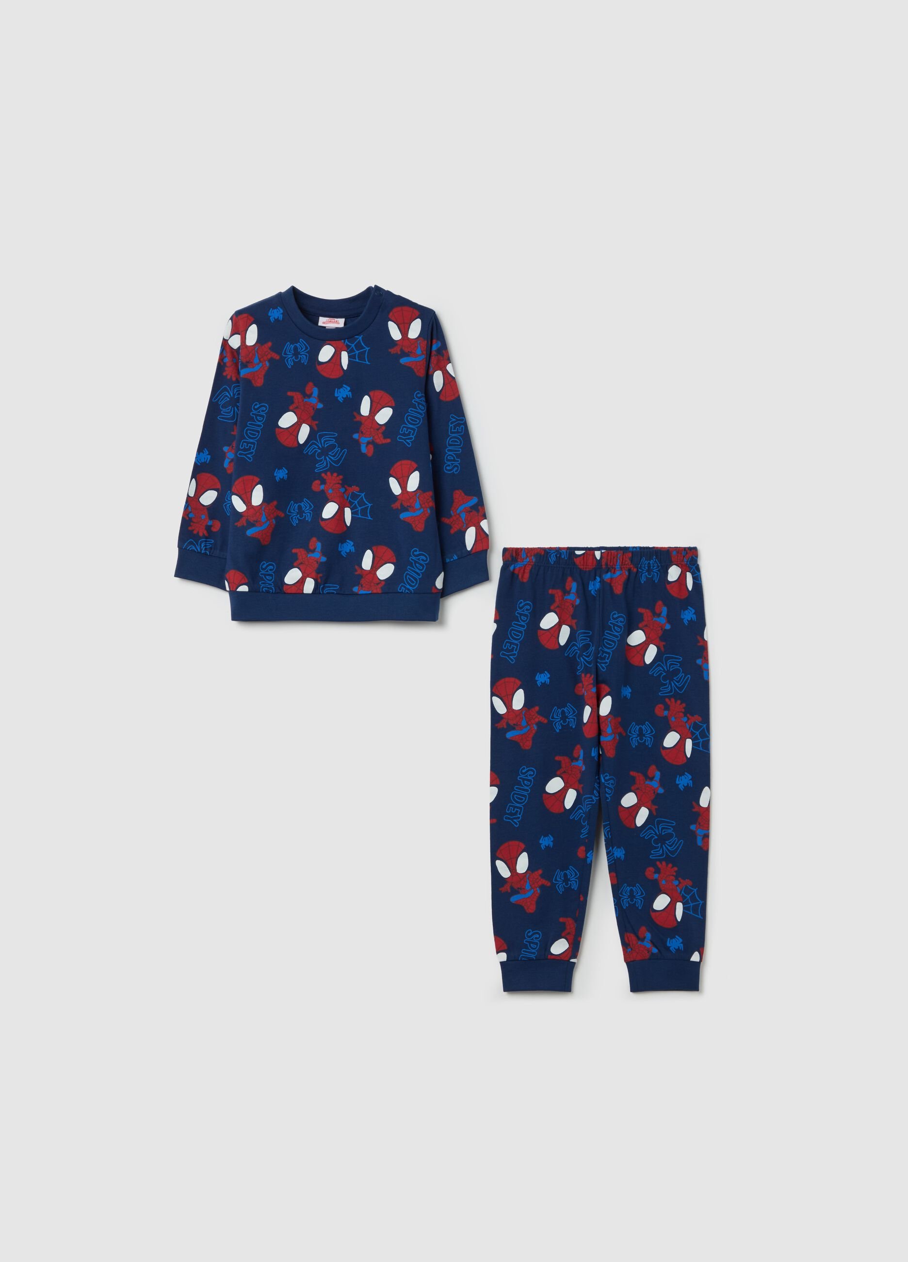 Pigiama in cotone con stampa Spidey