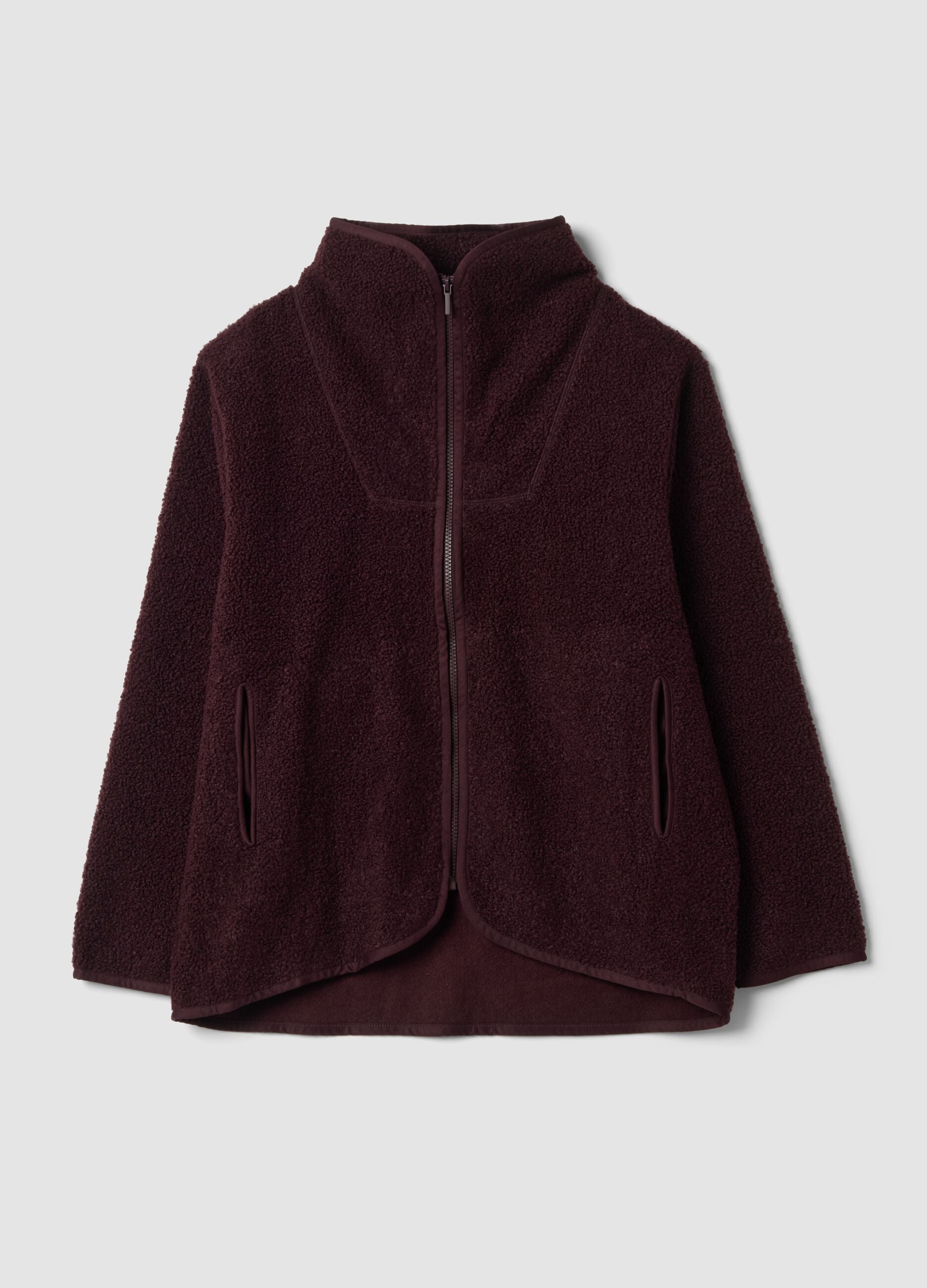 Plum purple crew-neck zip sweatshirt