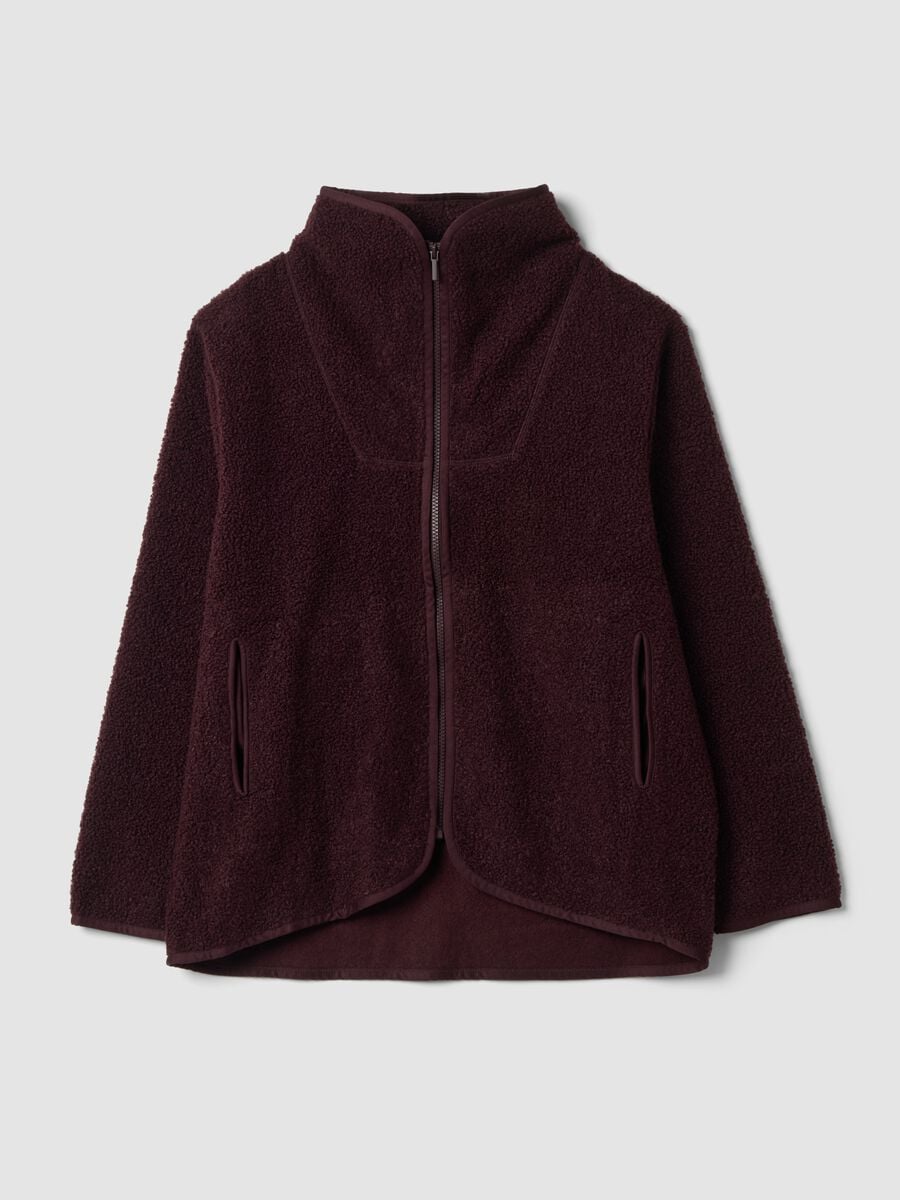 Plum purple crew-neck zip sweatshirt_0