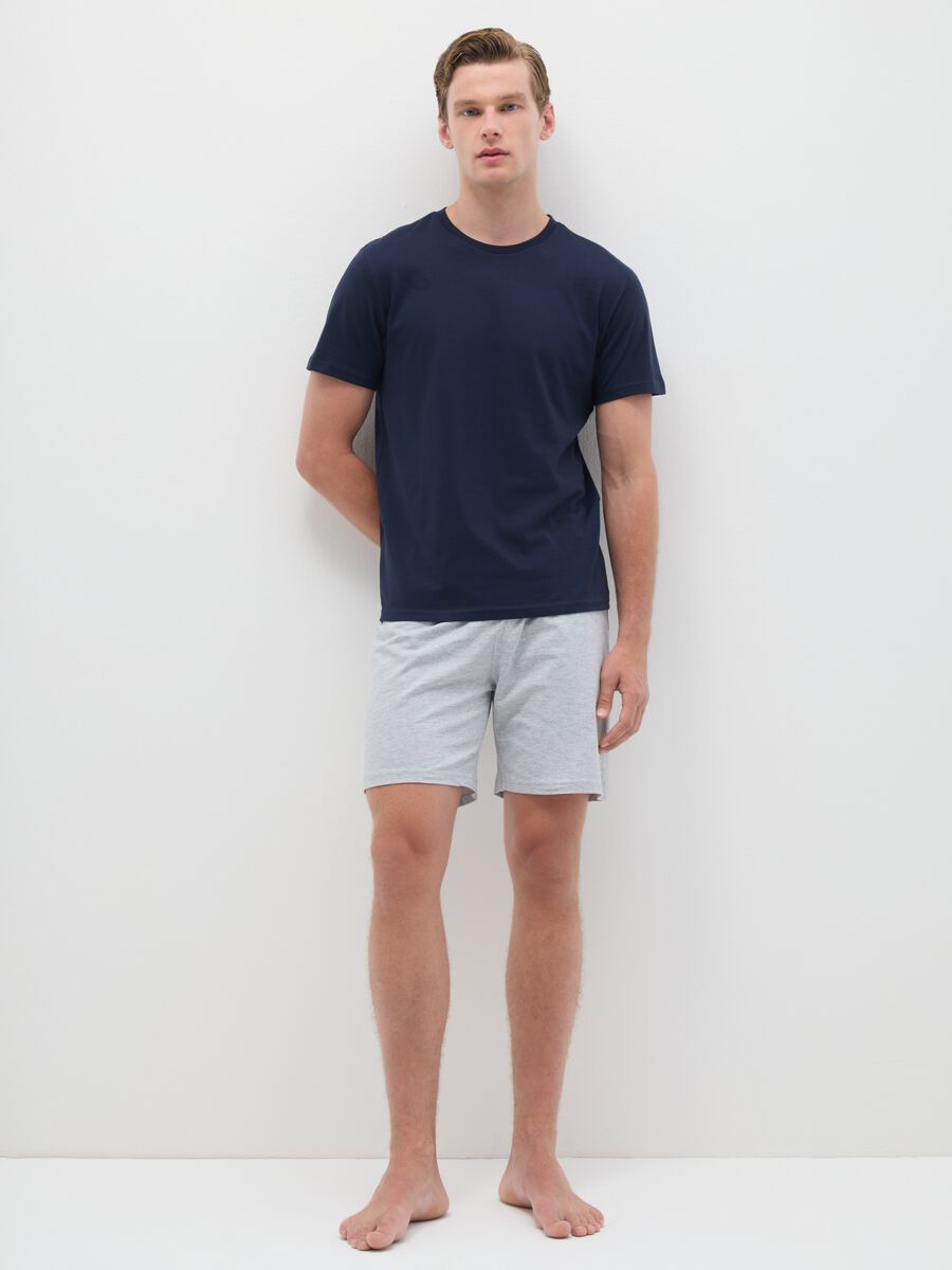 Blue Cotton Blend Pyjamas Regular Fit_0