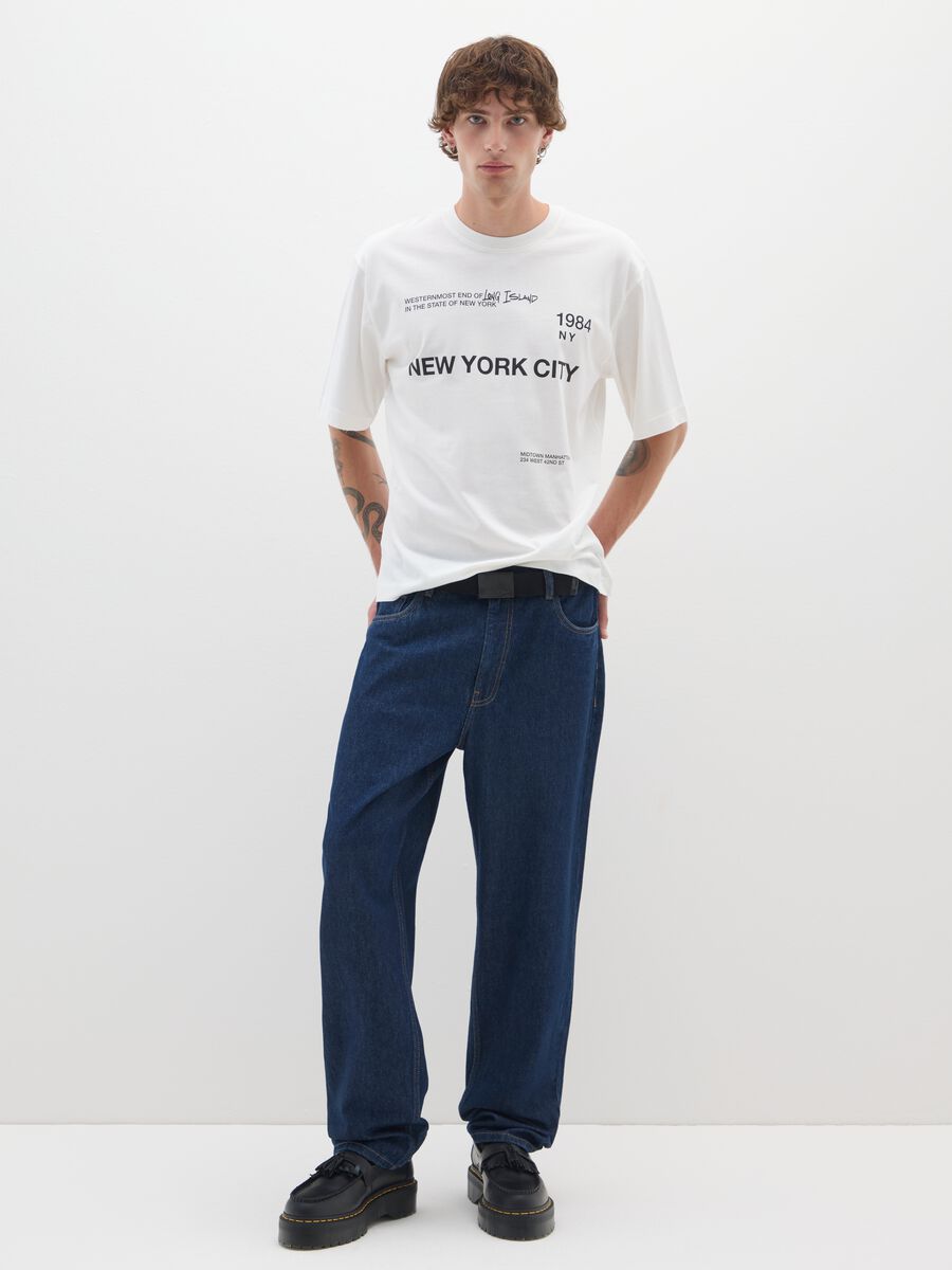 White regular fit pure cotton T-shirt_1