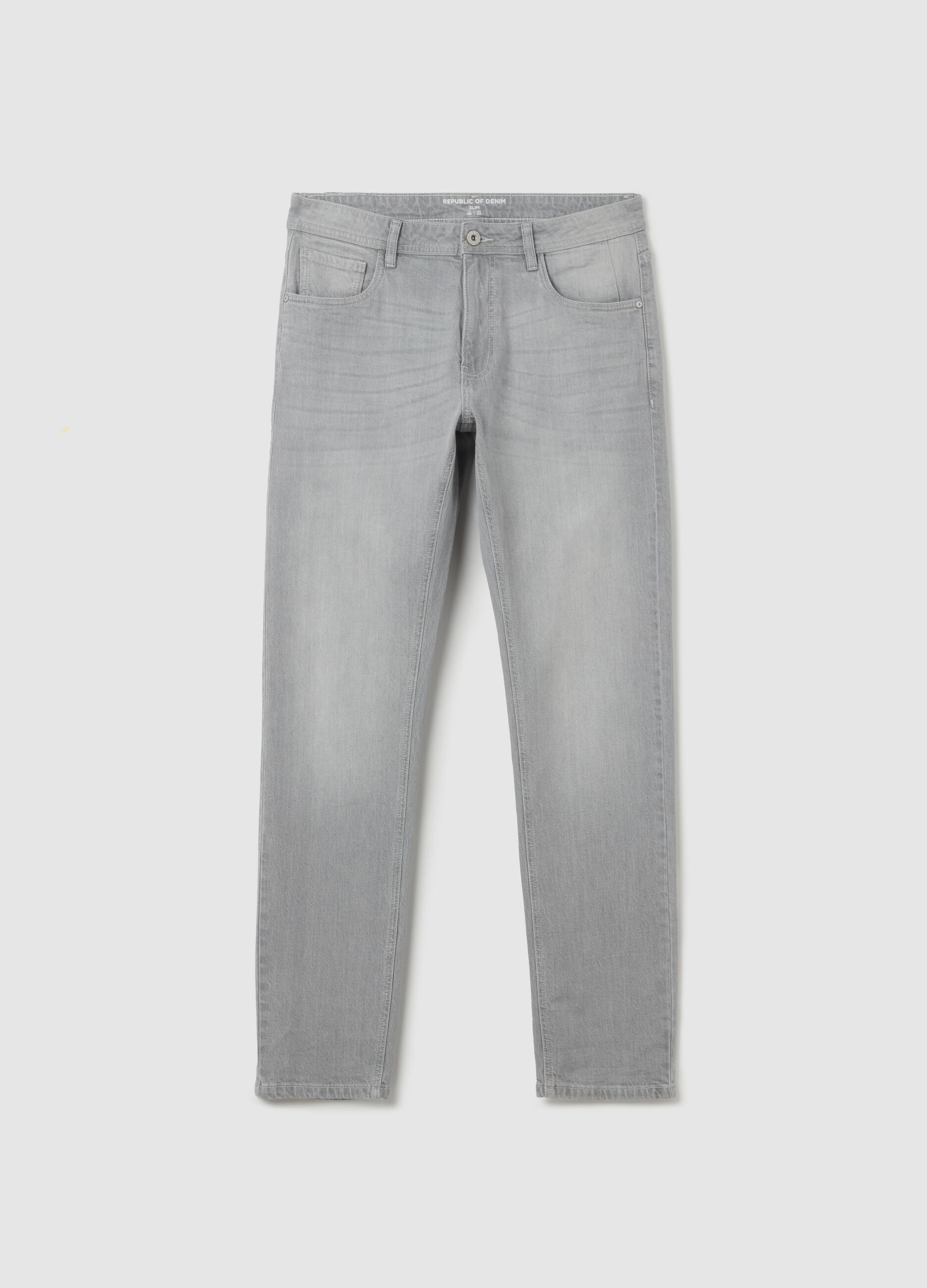 Jeans slim fit con scoloriture