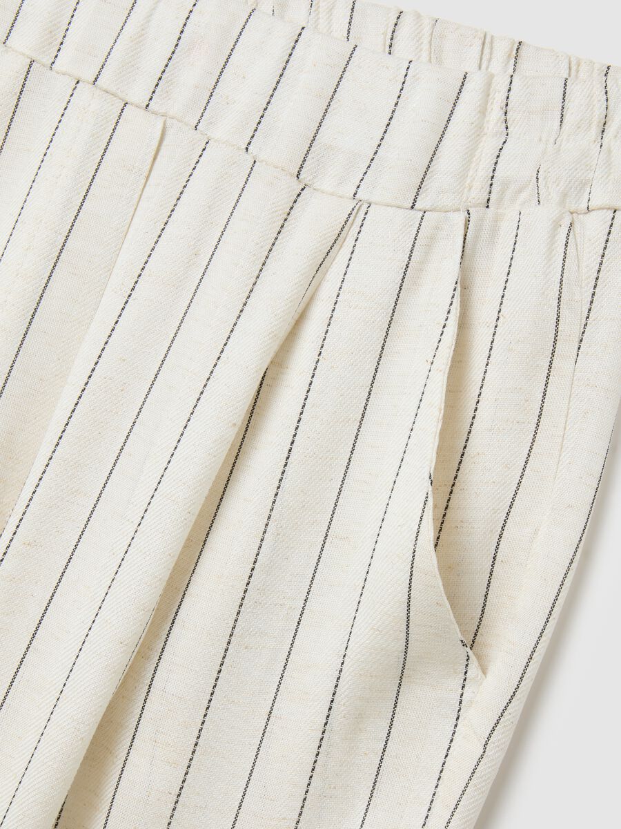 Pantaloni da donna in misto lyocell beige regular fit_1