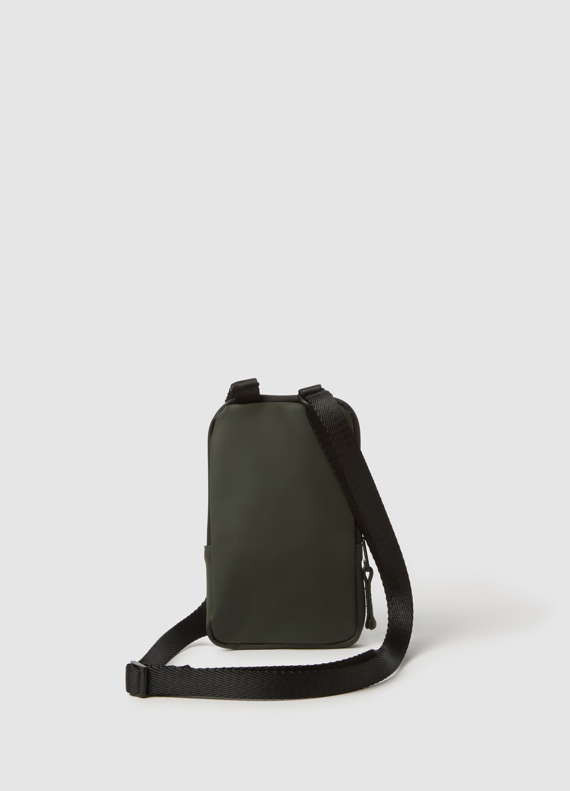 Green Shoulder Bag with Zip
