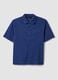 Blue short-sleeved cotton-blend polo shirt_4