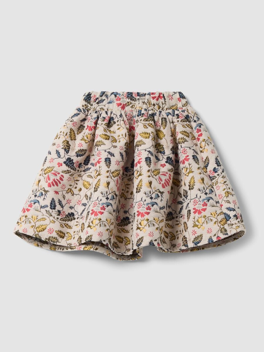 Gonna multicolor in misto viscosa con fantasia floreale_2