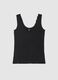 Canottiera nera regular fit con pizzo_4
