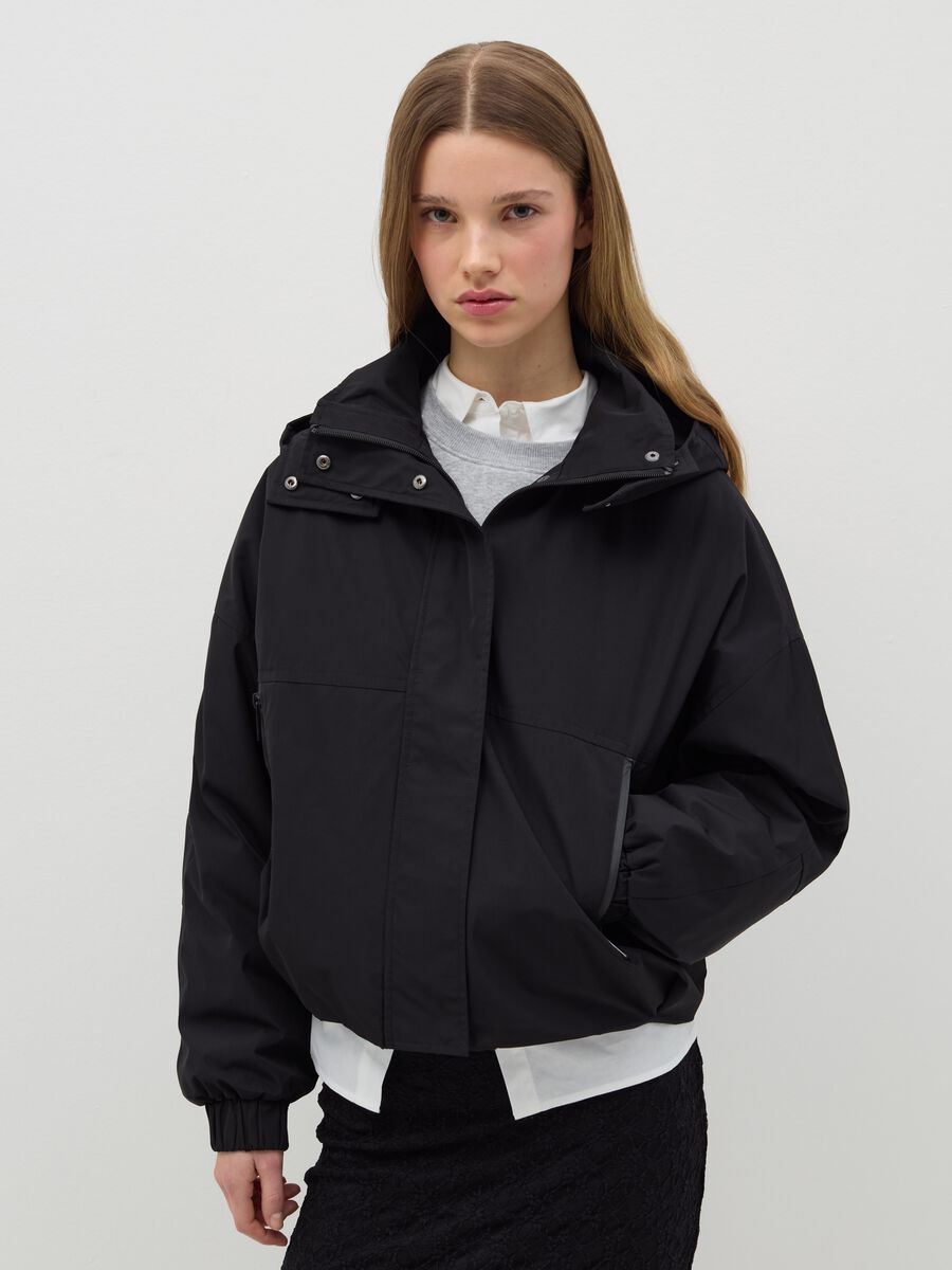 Short padded parka with hood_0