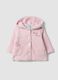 Pink hooded organic cotton-blend jacket with Minnie embroidery for baby girl_0