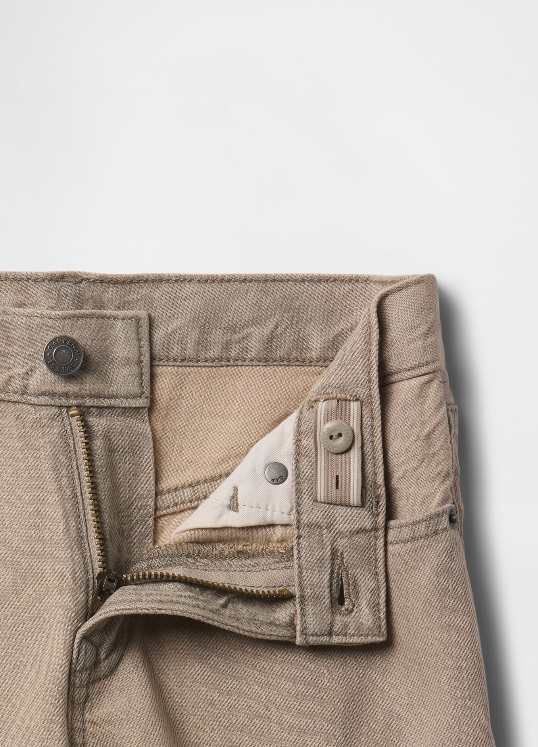Beige Denim Bermuda Shorts